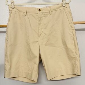 Polo Ralph Lauren Stretch Classic Fit Cotton Blend‎ Flat Front 9” Lt Tan Size 31